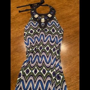 Tory Burch Halter Maxi Dress with Large Stones